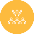 Icon of a person speaking to three other poeple